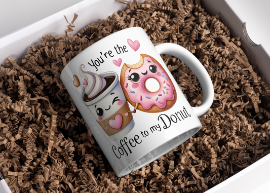 Coffee to Donut Food Pun Mug